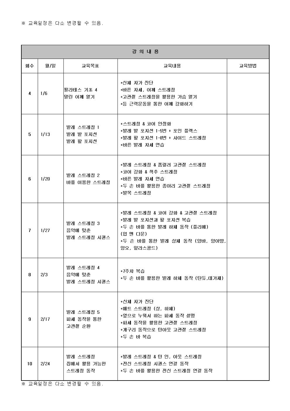 입문 발레핏 스트레칭 (토)