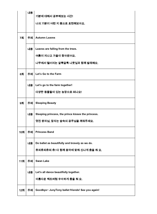 [신규강좌](11주) 주니토니 발레스타(목) 24-48개월