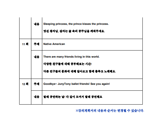 [신규강좌](11주) 주니토니 발레스타(목) 40개월-5세(20년생)